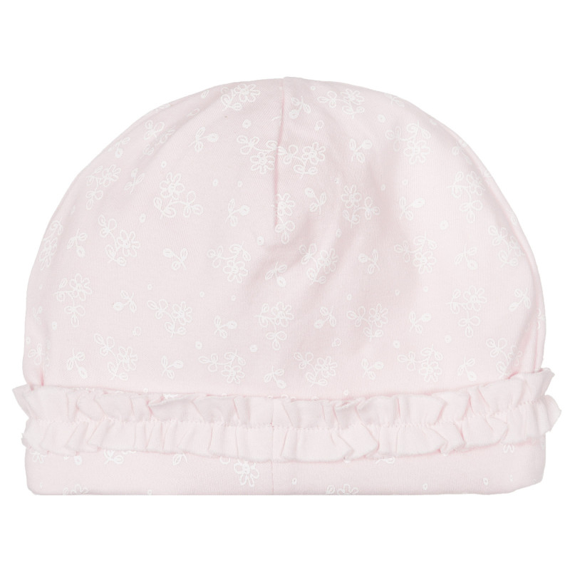 Βαμβακερό καπέλο με βολάν για ένα μωρό, ροζ  249801