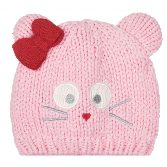 Πλεκτό παιδικό καπέλο με απλικέ, ροζ Chicco 249816 