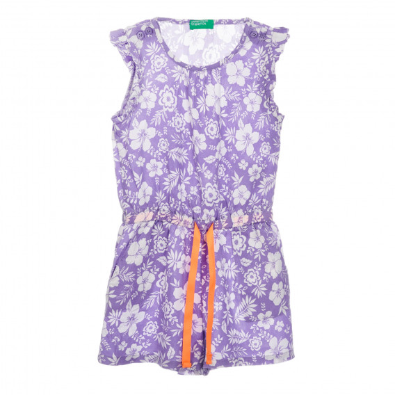 Ολόσωμη φόρμα με floral εκτύπωση, μοβ Benetton 249847 