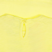 Βαμβακερό μπλουζάκι με την επιγραφή Love, κίτρινο Benetton 249891 2