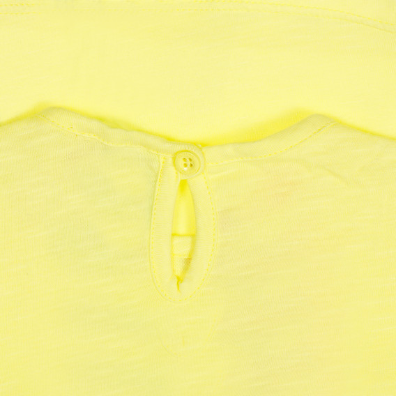 Βαμβακερό μπλουζάκι με την επιγραφή Love, κίτρινο Benetton 249891 2