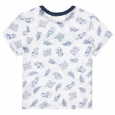 Βαμβακερό μπλουζάκι με λουλουδάτο χρώμα, λευκό Benetton 249894 4