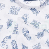 Βαμβακερό μπλουζάκι με λουλουδάτο χρώμα, λευκό Benetton 249895 2