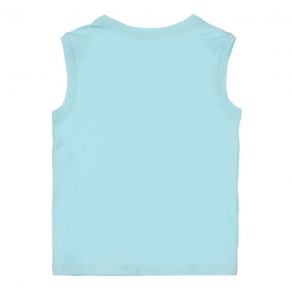 Βαμβακερή μπλούζα με τύπωμα, σε μπλε χρώμα Benetton 249903 4