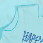 Βαμβακερή μπλούζα με τύπωμα, σε μπλε χρώμα Benetton 249904 3