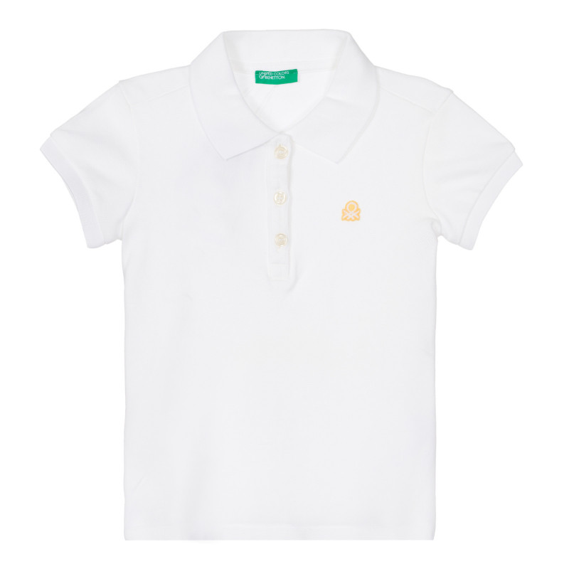 Βαμβακερή μπλούζα με κοντά μανίκια και γιακά για ένα μωρό, σε λευκό  249913