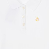 Βαμβακερή μπλούζα με κοντά μανίκια και γιακά για ένα μωρό, σε λευκό Benetton 249914 2