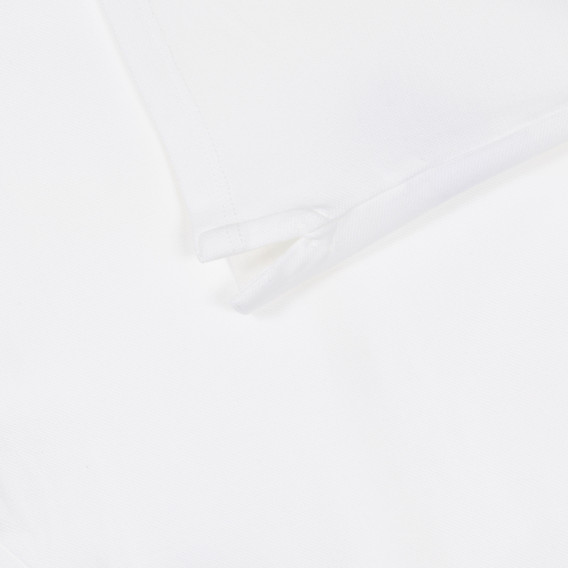 Βαμβακερή μπλούζα με κοντά μανίκια και γιακά για ένα μωρό, σε λευκό Benetton 249915 3