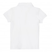 Βαμβακερή μπλούζα με κοντά μανίκια και γιακά για ένα μωρό, σε λευκό Benetton 249916 4