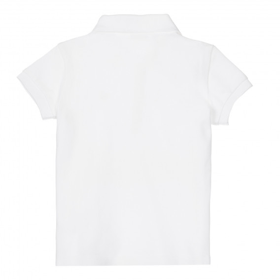 Βαμβακερή μπλούζα με κοντά μανίκια και γιακά για ένα μωρό, σε λευκό Benetton 249916 4