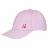 Βαμβακερό καπέλο με το λογότυπο της μάρκας, μωβ Benetton 249930 