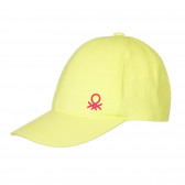 Βαμβακερό καπέλο με το λογότυπο της μάρκας, κίτρινο Benetton 249933 