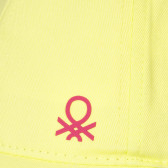 Βαμβακερό καπέλο με το λογότυπο της μάρκας, κίτρινο Benetton 249934 2