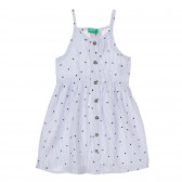 Φόρεμα με καρδιές για ένα μωρό σε λευκές και μπλε ρίγες Benetton 249965 