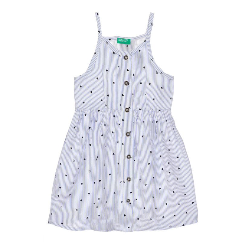 Φόρεμα με καρδιές για ένα μωρό σε λευκές και μπλε ρίγες  249965