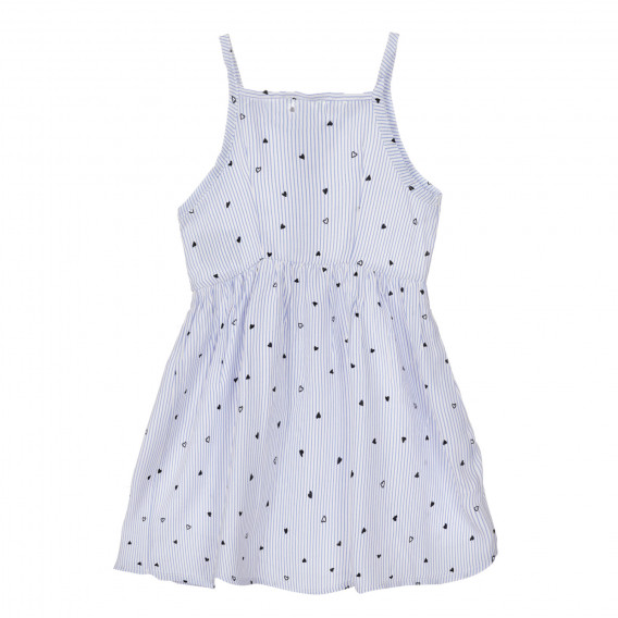 Φόρεμα με καρδιές για ένα μωρό σε λευκές και μπλε ρίγες Benetton 249967 4