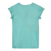 Βαμβακερό μπλουζάκι με floral τύπωμα, σε μπλε χρώμα Benetton 249974 4