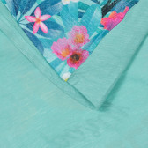 Βαμβακερό μπλουζάκι με floral τύπωμα, σε μπλε χρώμα Benetton 249975 2