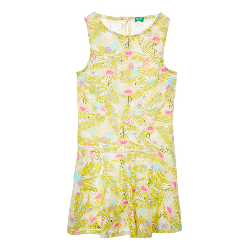 Αμάνικο βαμβακερό φόρεμα με floral τύπωμα  249977