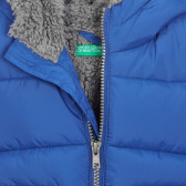 Χειμερινό μπουφάν με κουκούλα για μωρό, μπλε Benetton 249982 2