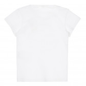 Βαμβακερό μπλουζάκι με επιγραφή, σε λευκό. Benetton 249995 3