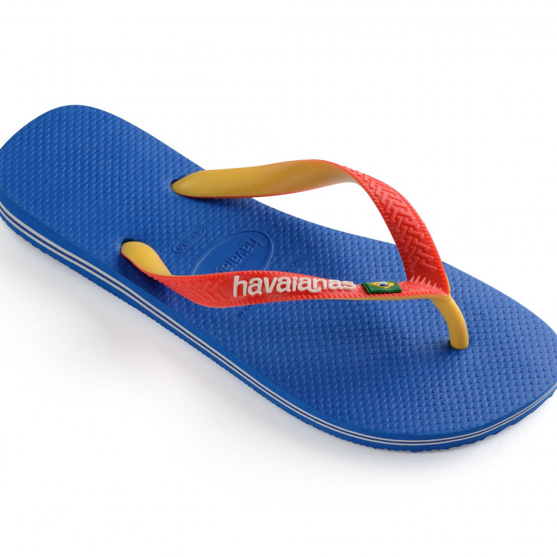 Flip-flops με το εμπορικό σήμα και τις χρωματικές πινελιές, μπλε  250334