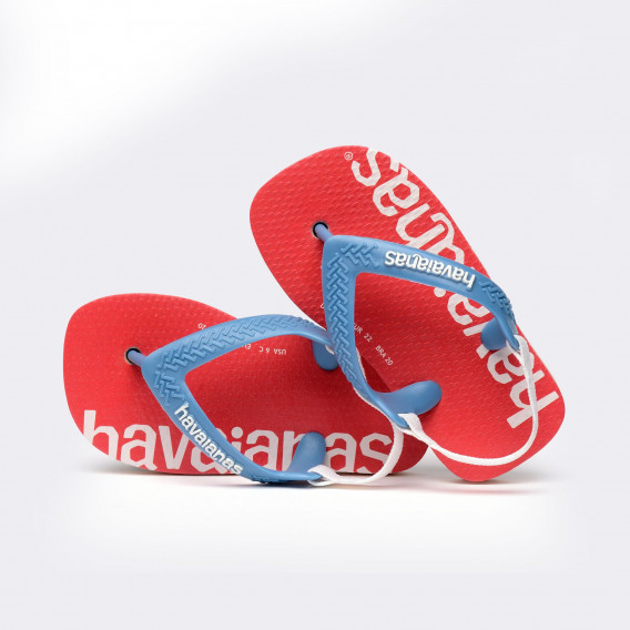 Flip-flops με το εμπορικό σήμα και μπλε τόνους για ένα μωρό, κόκκινο Havaianas 250364 3