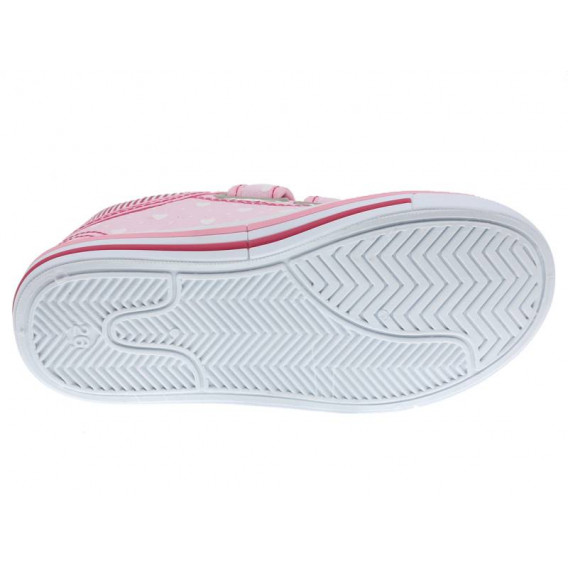 Πάνινα παπούτσια με κορδέλα απλικέ και ροζ καρδιές Beppi 250450 2