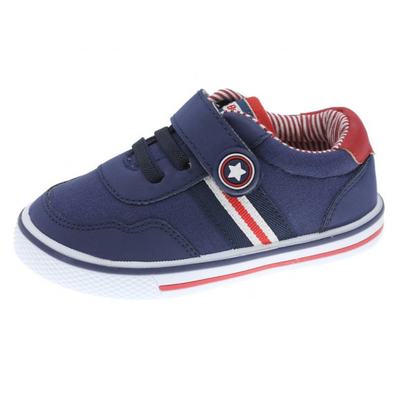 Πάνινα παπούτσια με κόκκινες πινελιές, σκούρο μπλε χρώμα Beppi 250453 