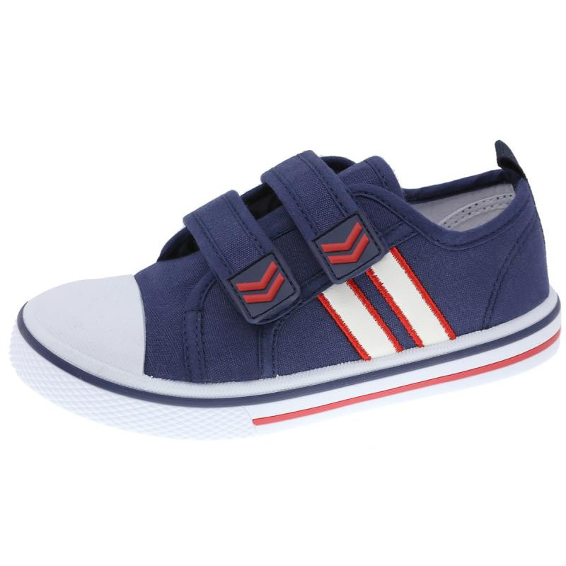 Πάνινα παπούτσια με κόκκινες πινελιές, σε σκούρο μπλε χρώμα  250457