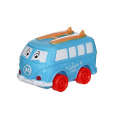 Σετ αυτοκινήτου κινουμένων σχεδίων - 2 τεμάχια - μπλε λεωφορείο και πράσινο αυτοκίνητο Toi-Toys 250635 3