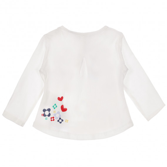 Βαμβακερή μπλούζα με μακριά μανίκια Boboli, λευκή Boboli 250963 4