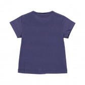 Βαμβακερό μπλουζάκι Boboli σε μπλε χρώμα με φλοράλ στάμπα Boboli 251150 2