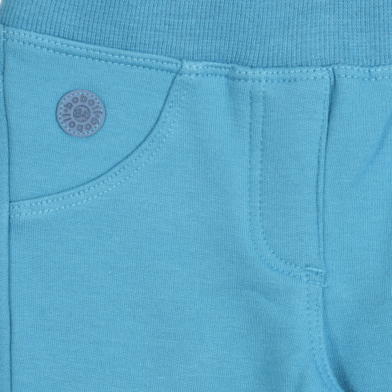 Βαμβακερό παντελόνι με κορδόνι για κορίτσια, μπλε Boboli 251233 2