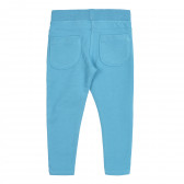Βαμβακερό παντελόνι με κορδόνι για κορίτσια, μπλε Boboli 251235 4