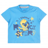 Βαμβακερό μπλουζάκι Chicco σε μπλε χρώμα με στάμπα δεινοσαύρου για μωρό Chicco 251384 