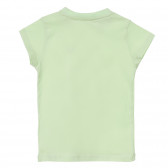 Βαμβακερό μπλουζάκι Chicco σε πράσινο χρώμα με επιγραφή και μπροκάρ καρδιές Chicco 251530 4