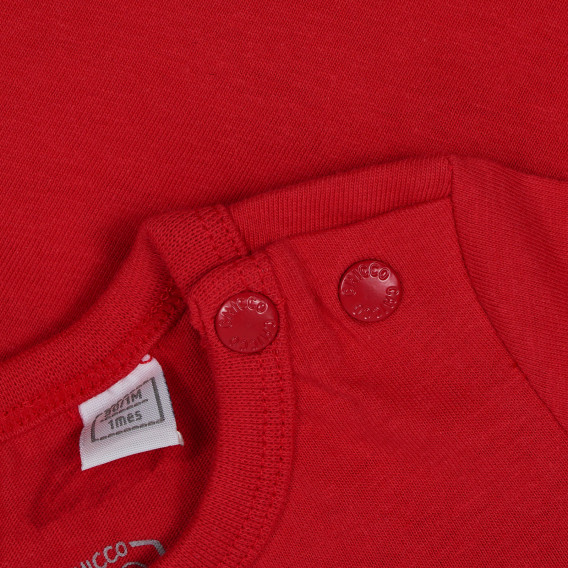 Βαμβακερό βρεφικό μπλουζάκι Chicco σε κόκκινο χρώμα με στάμπα αγωνιστικού αυτοκινήτου  Chicco 251533 3