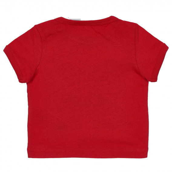 Βαμβακερό βρεφικό μπλουζάκι Chicco σε κόκκινο χρώμα με στάμπα αγωνιστικού αυτοκινήτου  Chicco 251534 4