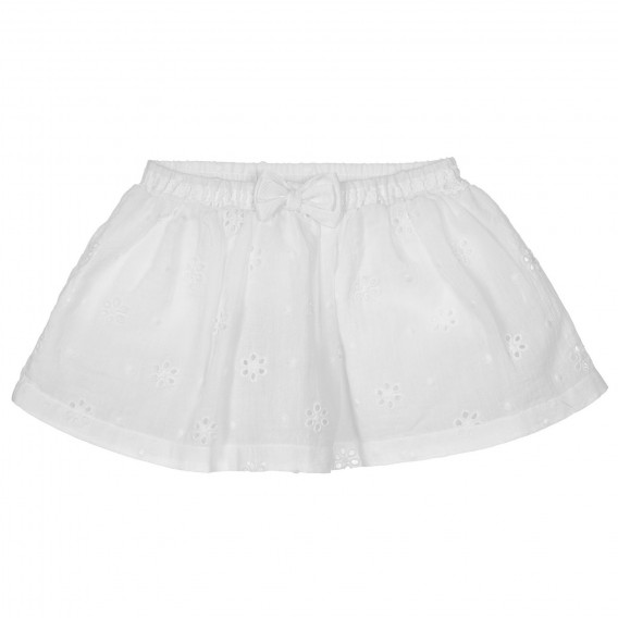 Chicco βαμβακερή βρεφική φούστα σε λευκό χρώμα με φιόγκο και φλοράλ μοτίβα  Chicco 251614 