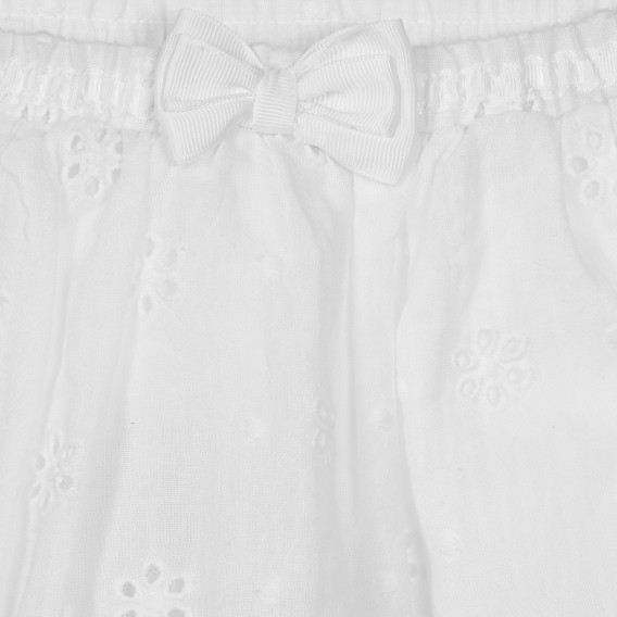 Chicco βαμβακερή βρεφική φούστα σε λευκό χρώμα με φιόγκο και φλοράλ μοτίβα  Chicco 251615 2