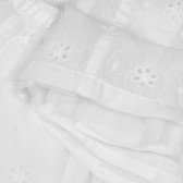 Chicco βαμβακερή βρεφική φούστα σε λευκό χρώμα με φιόγκο και φλοράλ μοτίβα  Chicco 251616 3