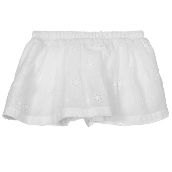 Chicco βαμβακερή βρεφική φούστα σε λευκό χρώμα με φιόγκο και φλοράλ μοτίβα  Chicco 251617 4
