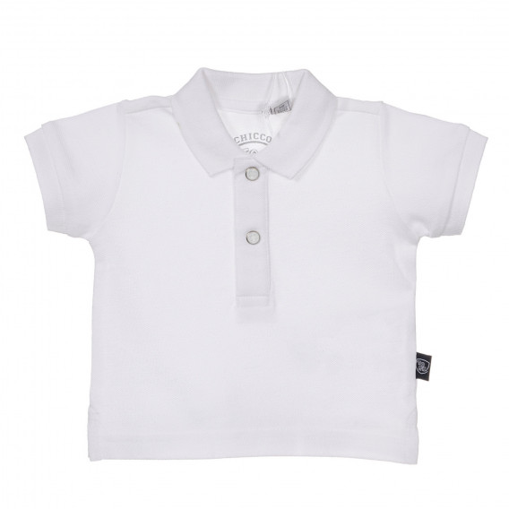 Βαμβακερό βρεφικό μπλουζάκι Chicco σε λευκό χρώμα με γιακά  Chicco 251618 