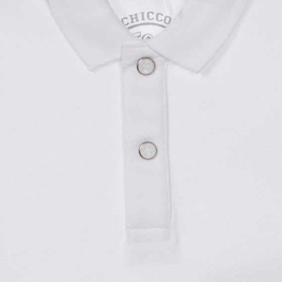 Βαμβακερό βρεφικό μπλουζάκι Chicco σε λευκό χρώμα με γιακά  Chicco 251619 2