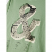 Μπλούζα από οργανικό βαμβάκι με γραφική εκτύπωση, σε πράσινο χρώμα. Name it 253232 3