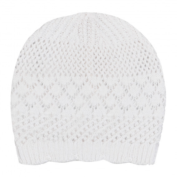 Βαμβακερό πλεκτό καπέλο, λευκό Chicco 254206 