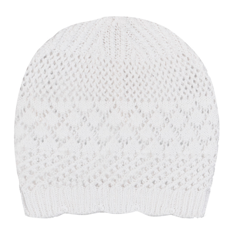 Βαμβακερό πλεκτό καπέλο, λευκό  254206