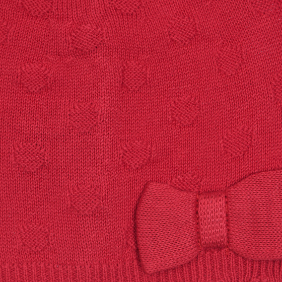 Βαμβακερό πλεκτό καπέλο με κορδέλα απλικέ για μωρό, κόκκινο Chicco 254279 2