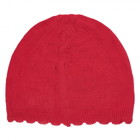 Βαμβακερό πλεκτό καπέλο με κορδέλα απλικέ για μωρό, κόκκινο Chicco 254280 3